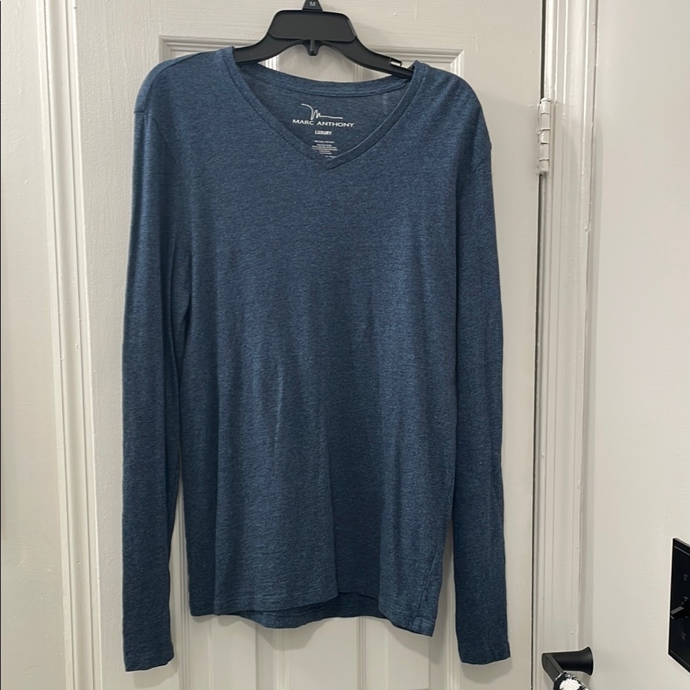 Marc Anthony Luxury Blue Long Sleeve Tee
